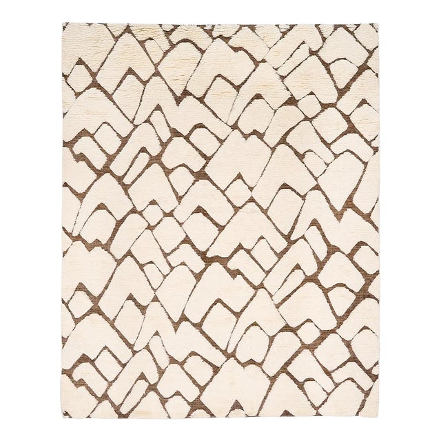 Schumacher Zimba 10' x 14' Rug in Ivory & Brown For Sale
