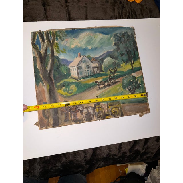 Beautiful Wpa Social Realism Style Vintage Landscape Painting For Sale - Image 15 of 17