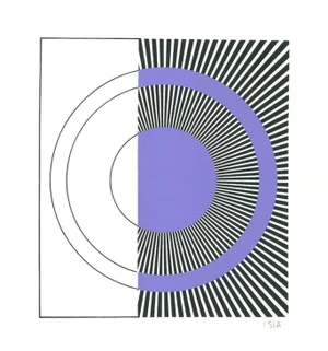 Isia Levian - Geometric Composition - Serigraph - Hand Signed - 1980's