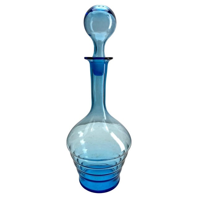 Large Cobalt Blue Decanter from Boom, Belgium, 1930s For Sale - Image 6 of 9