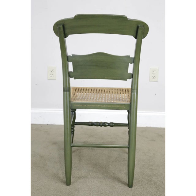 Hitchcock Green Painted George Washington Mount Vernon Cane Seat Side Chair (B) For Sale - Image 11 of 13