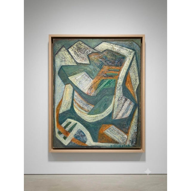 Wonderful Mid-Century Modern Abstract Oil Painting “Spring Harmony” by J. Siebernthal in Original Artist-Painted Frame For Sale In Chicago - Image 6 of 9
