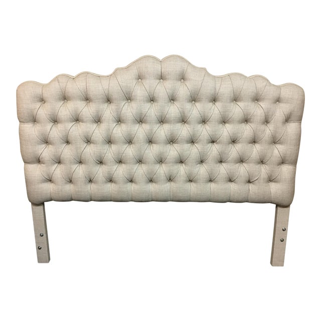 Tufted Linen Full Size Headboard Chairish