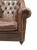 Restoration Hardware Distressed Leather Club Chairs, Pair – Tufted English Library Lounge Chairs With Rolled Arms & Brass Casters For Sale - Image 17 of 18