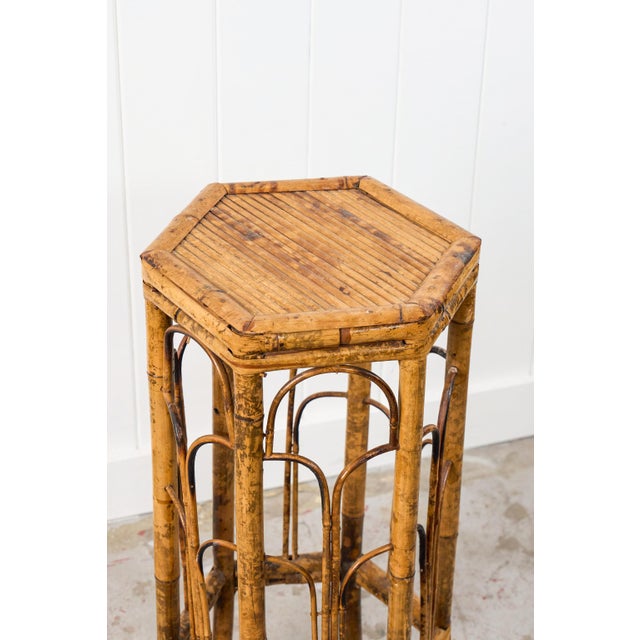 Antique Tortoise Octagon Bamboo Stand For Sale - Image 11 of 12