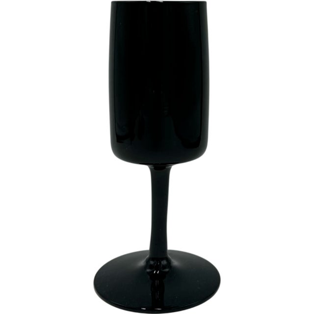Mid-Century Modern Vintage Mid-Century Modern Black Cocktail Glasses Mid Century Stemware - Set of 4 For Sale - Image 3 of 10
