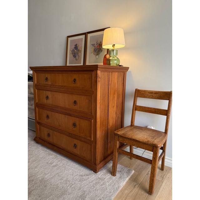 1990s Solid Teak Four-Drawer Dresser / Chest For Sale - Image 11 of 11