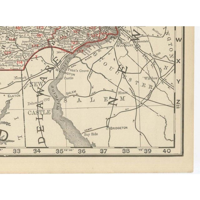 Black Antique Map of Pennsylvania The Keystone State by Ran McNally, 1899 For Sale - Image 8 of 11