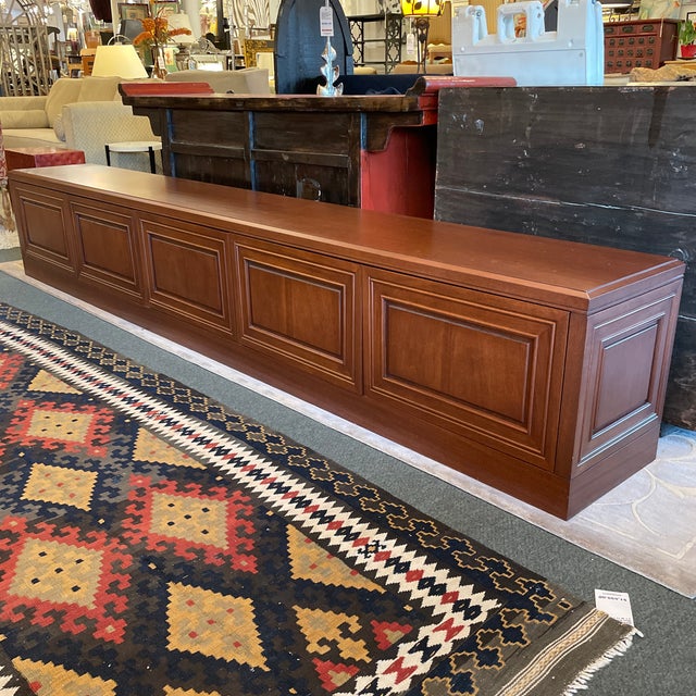 Early 21st Century Custom Design Solid Oak Low Extra Long Media