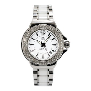 Ladies Tag Heuer Formula 1 35mm Wah1215-0 Diamond Ceramic Steel Quartz Watch For Sale
