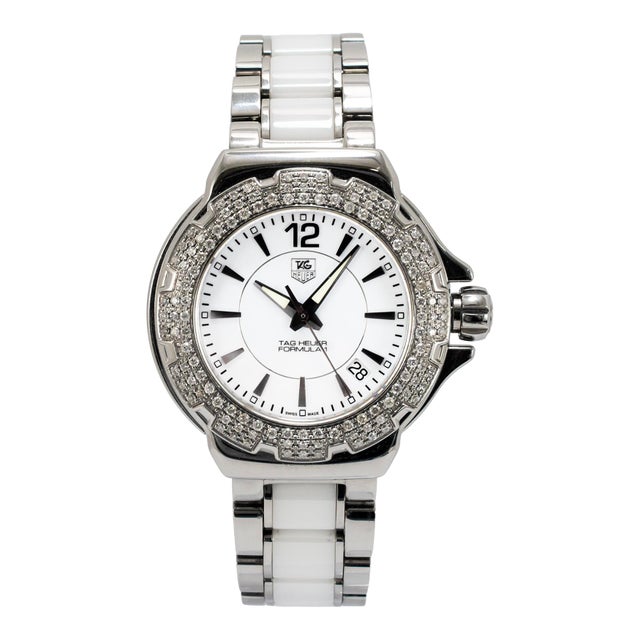 Ladies Tag Heuer Formula 1 35mm Wah1215-0 Diamond Ceramic Steel Quartz Watch For Sale