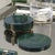 Spiga 4-Piece Set Green Coasters on Gold Stand For Sale - Image 4 of 5