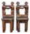Antique African Folk Art Ashanti Sculpted Wood Art Chairs / Stools For Sale