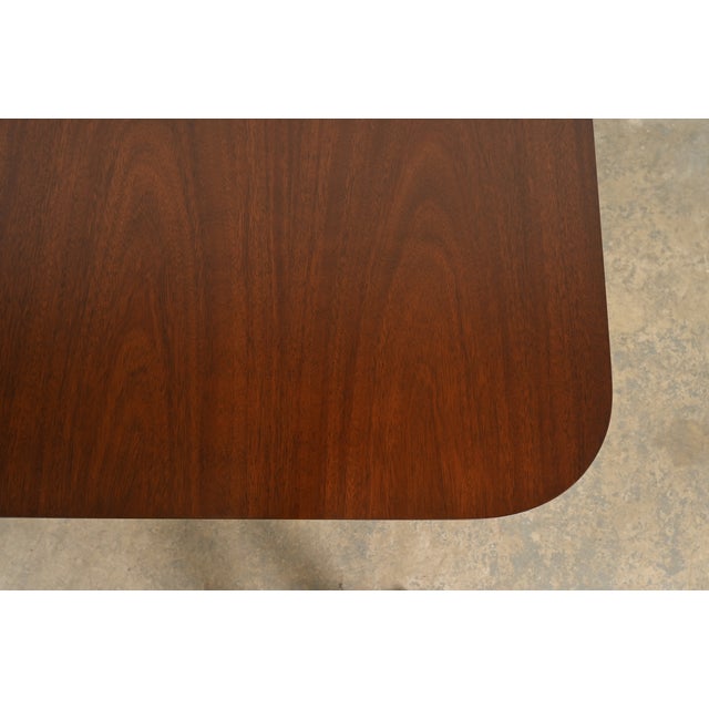 Drexel Georgian Mahogany Double Pedestal Extension Dining Table, Newly Refinished For Sale - Image 10 of 15