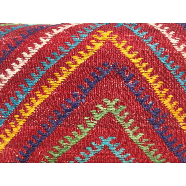 Red 1970s Kilim Rug Pillow Cover For Sale - Image 8 of 10