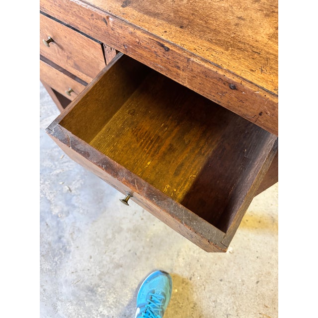 19th-Century European Provincial 4-Drawer Rustic Work Table For Sale - Image 9 of 11
