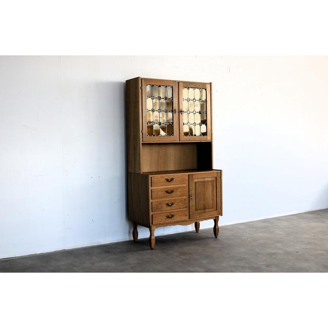 Brown Vintage Brutalist Danish Display Cabinet, 1960s For Sale - Image 8 of 16