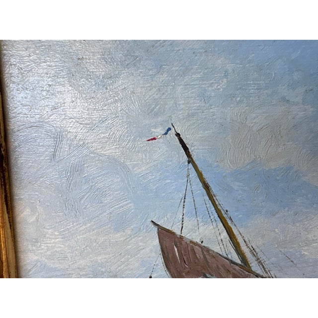 Gérard Roux / Rouxe, Beach Scene in Normandy, 1960s, Oil on Panel, Framed For Sale - Image 10 of 14