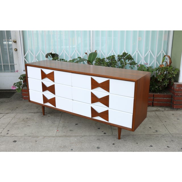 Walnut Kroehler Mid Century Dresser w/ Bow Tie Handles Chairish