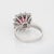 1980s Pink Tourmaline Diamond Ring Platinum Sz 6 Emerald Cut Square Cocktail Jewelry For Sale - Image 5 of 6