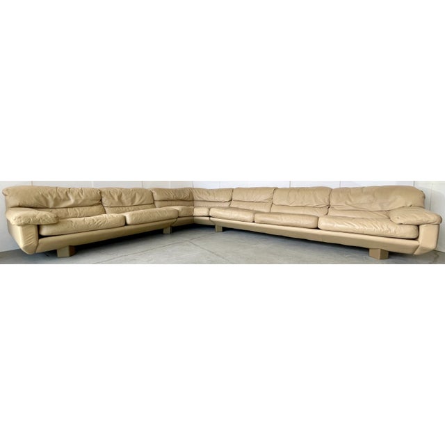 1985 Marco Zani Tan Leather Sectional Sofa From "Collezione Poltrone" For Sale - Image 13 of 13