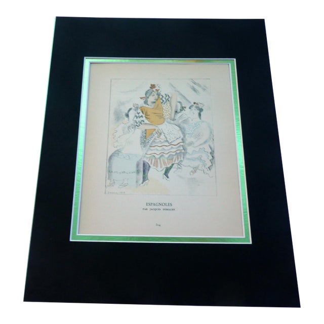 1924 Gazette Du Bon Ton Pochoir "Espagnoles" by Jacques Demachy For Sale