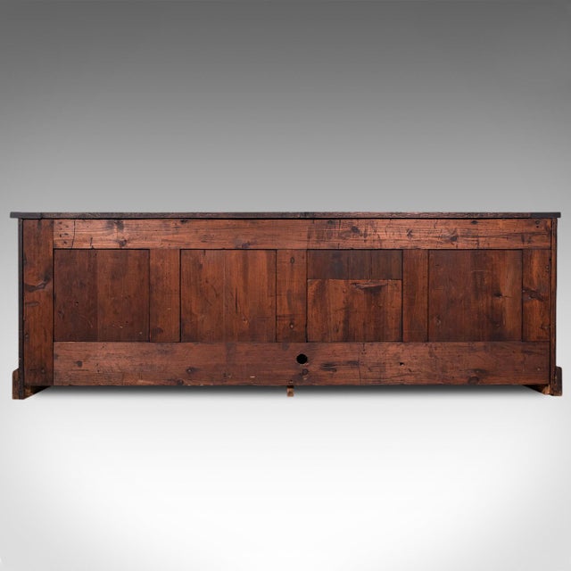 Late 19th Century Large Antique Dresser Base, English, Oak, Gothic Revival, Window Seat, Victorian For Sale - Image 5 of 12