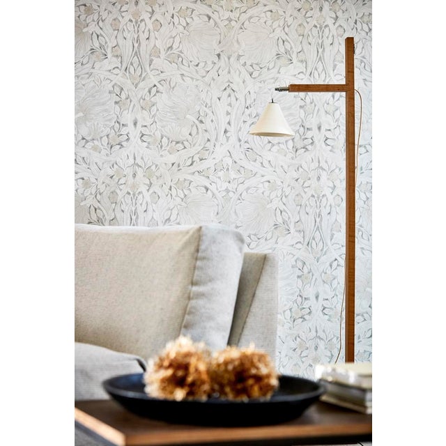 English Morris & Co Pure Pimpernel Wallpaper in Lightish Grey - a Sample For Sale - Image 3 of 3