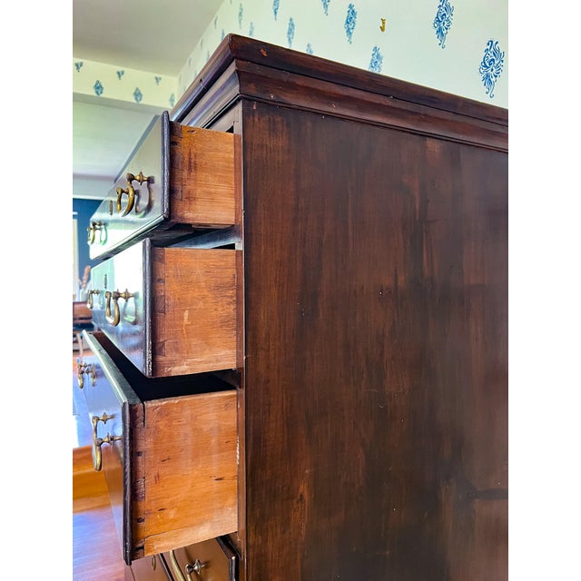 Antique Early 1800s New England Neoclassical Cherry Chest of Drawers, Former Top of a Chest on Chest. For Sale - Image 13 of 14