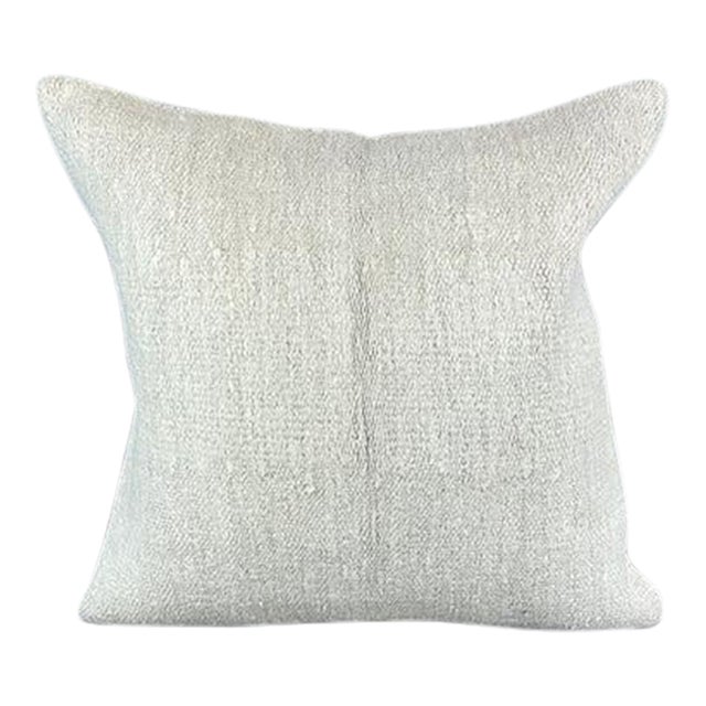 20 x 20 Hemp Pillow Turkish Cushion Natural Grayish White Pillow Cushion Cover For Sale