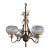 Vintage Four Arm Brass Chandelier, Kerosene Converted to Electric For Sale
