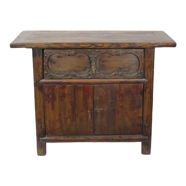 Cabinet With One Hand Carved Front Drawer For Sale