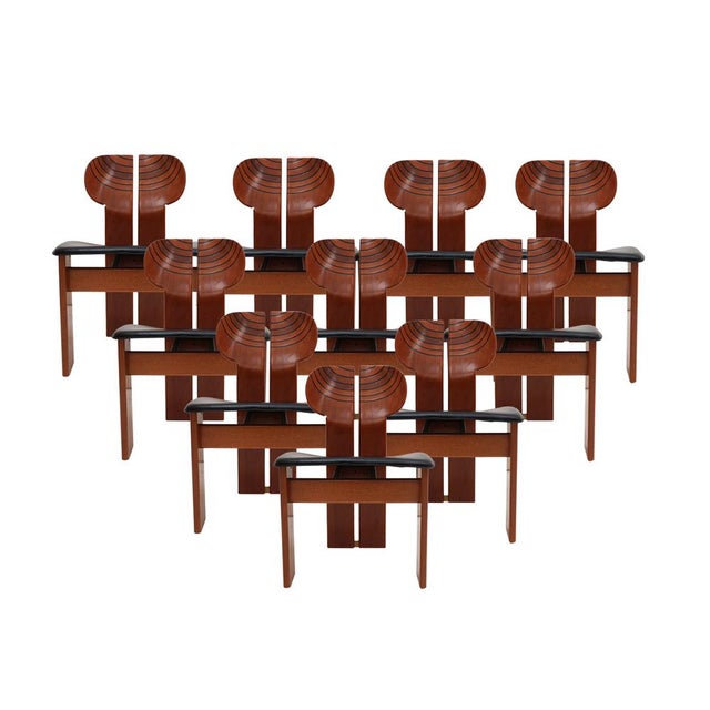 Africa Side Chairs by Afra & Tobia Scarpa for Maxalto, 1970s, Set of 10 For Sale - Image 11 of 11