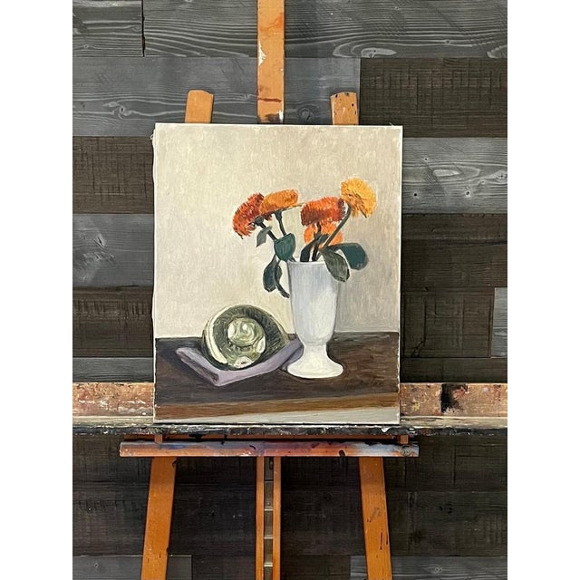 Gold Luce Brélaz, Marigold, Oil on Canvas For Sale - Image 8 of 11