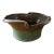 2015 Signed Green and Brown Pottery Bowl With Glazed Inner Surface For Sale