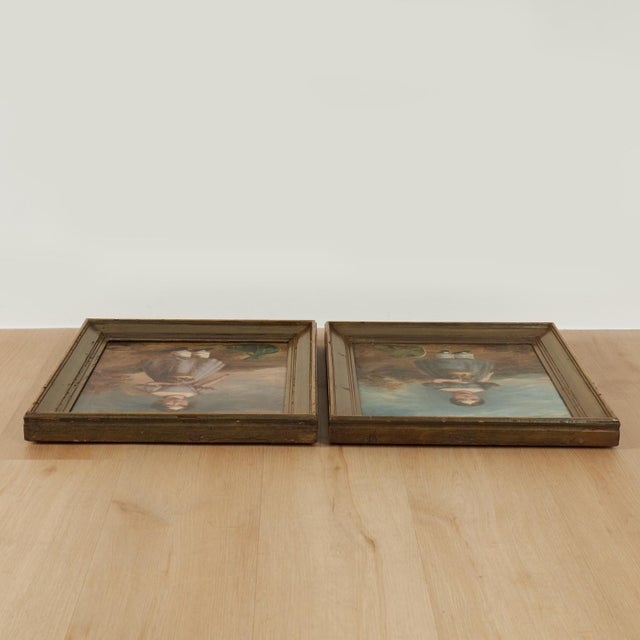 Pair of Antique English Portraits of the Binns Sisters For Sale - Image 18 of 18