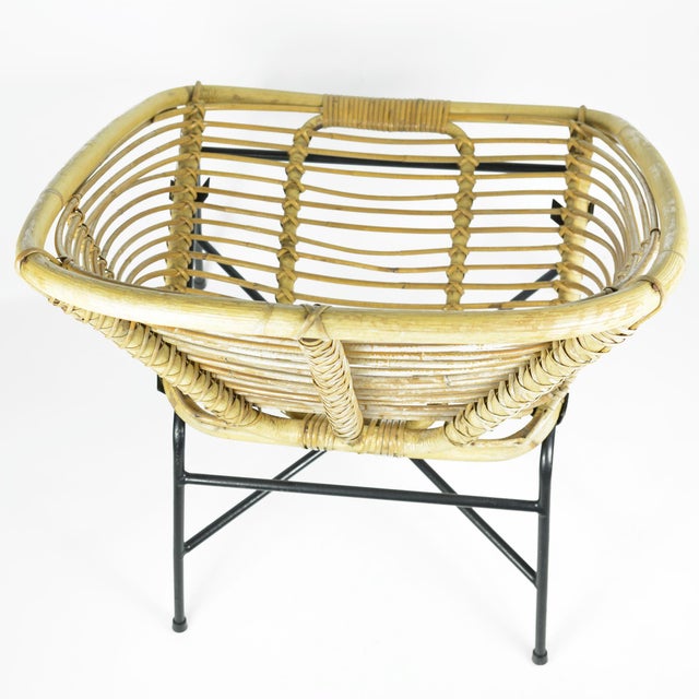 1960s Scandinavian Modern Rattan Bucket Armchair | Chairish