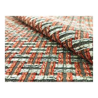 Cowtan & Tout Keston Gray Brick Red Geometric Boucle MCM Mid Century Modern Chenille Upholstery Fabric For Sale