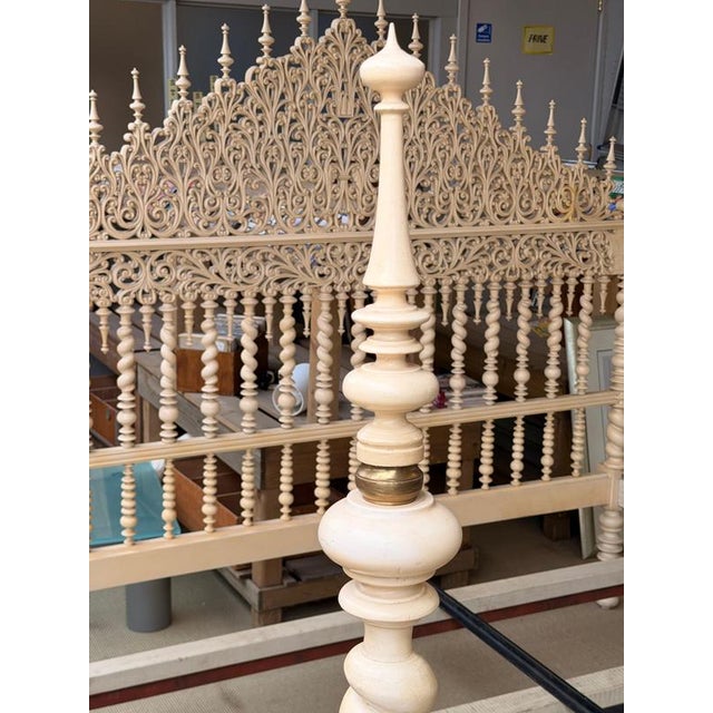Ornate Hand-Carved Four Poster Bed For Sale - Image 5 of 7