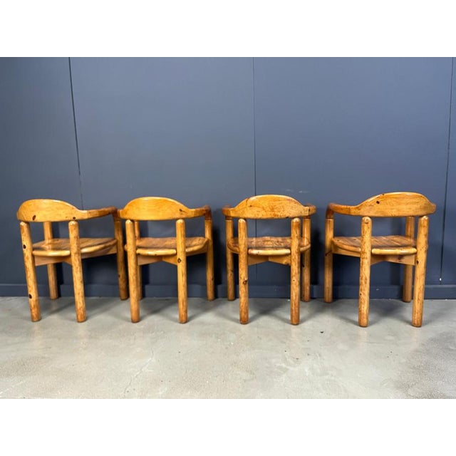 Pine Wood Dining Table and Chairs C.J. Rosengaarden, 1970s, Set of 5 For Sale - Image 4 of 13