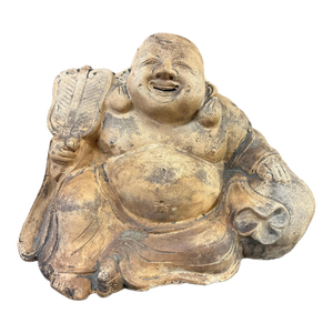 Earthenware Japanese Hotei, Laughing Buddha, Meiji Period (1868-1912)