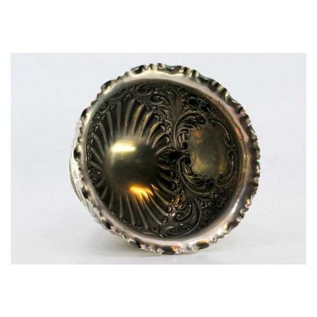 Silver Bowl with Floral Reliefs and Smooth Round Base For Sale - Image 3 of 7
