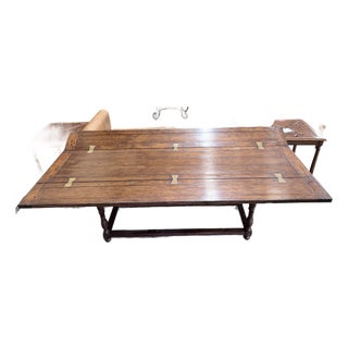 Jonathan Charles Walnut Hunt Hinged Leaf Table For Sale