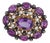 19th Century Victorian Amethyst Pearl Diamond 18k Yellow Gold Silver Brooch Pendant For Sale