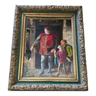 Antique Painting of Gentleman in Red Velvet For Sale