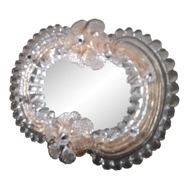 Contemporary Italian Venetian Murano Glass Table Mirror For Sale