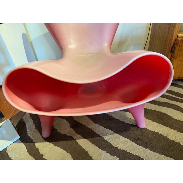Postmodern Faded Pink Plastic Orgone Chair by Marc Newson For Sale - Image 3 of 8