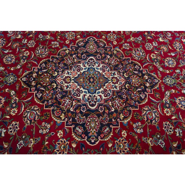 Hand-Knotted Oriental Rug in Red For Sale - Image 6 of 12