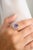 Pear Cut Amethyst Birthstone Cocktail Diamond Halo Ring- Anniversary Gifts Size 5 For Sale In New York - Image 6 of 12