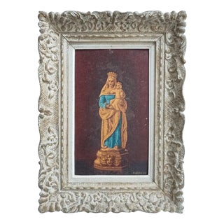 Christian Lemesle, Holy Virgin and Child King, Oil on Hardboard, Framed For Sale